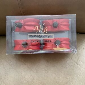 Woodbridge Designs Pumpkin Thanksgiving Fall Napkin Rings Handmade Set Of 4